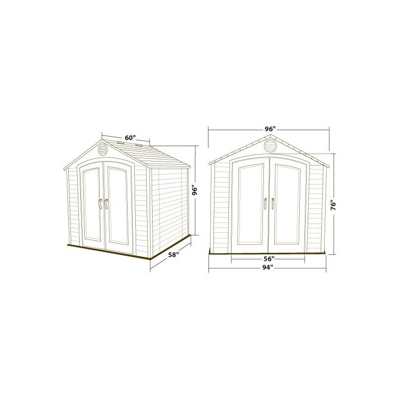 Lifetime 8x5 Plastic Storage Shed Kit (6418)