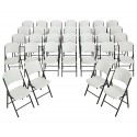 Lifetime 60 In. Commercial Round Tables And Chairs Bulk Set - White Granite (80542)