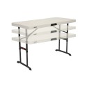 Lifetime 4ft Commercial Adjustable Folding Table with One Hand Adjust - Almond (80387)