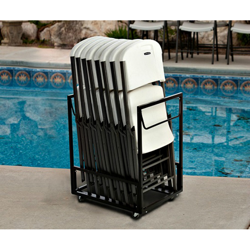 Lifetime Contoured Chairs & Cart Combo (8 chairs and 1 Cart) - White (80389)