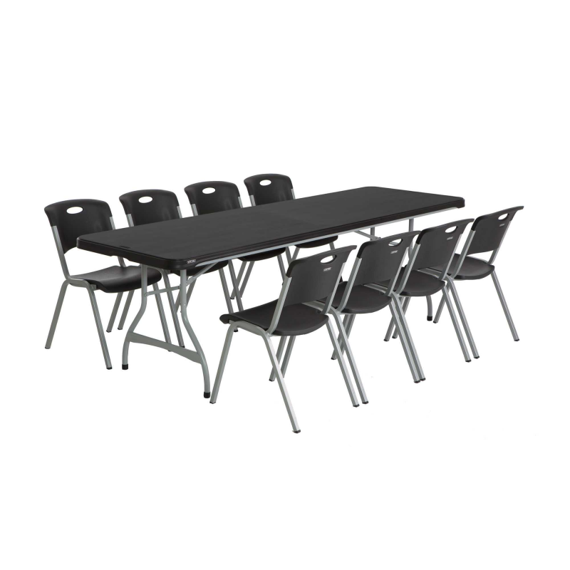 Lifetime 27-pack 8ft Commercial Stacking Folding Tables - Black (880462)