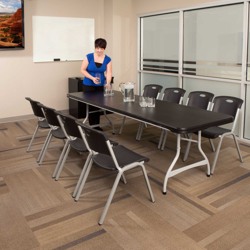 Lifetime 27-pack 8ft Commercial Stacking Folding Tables - Black (880462)