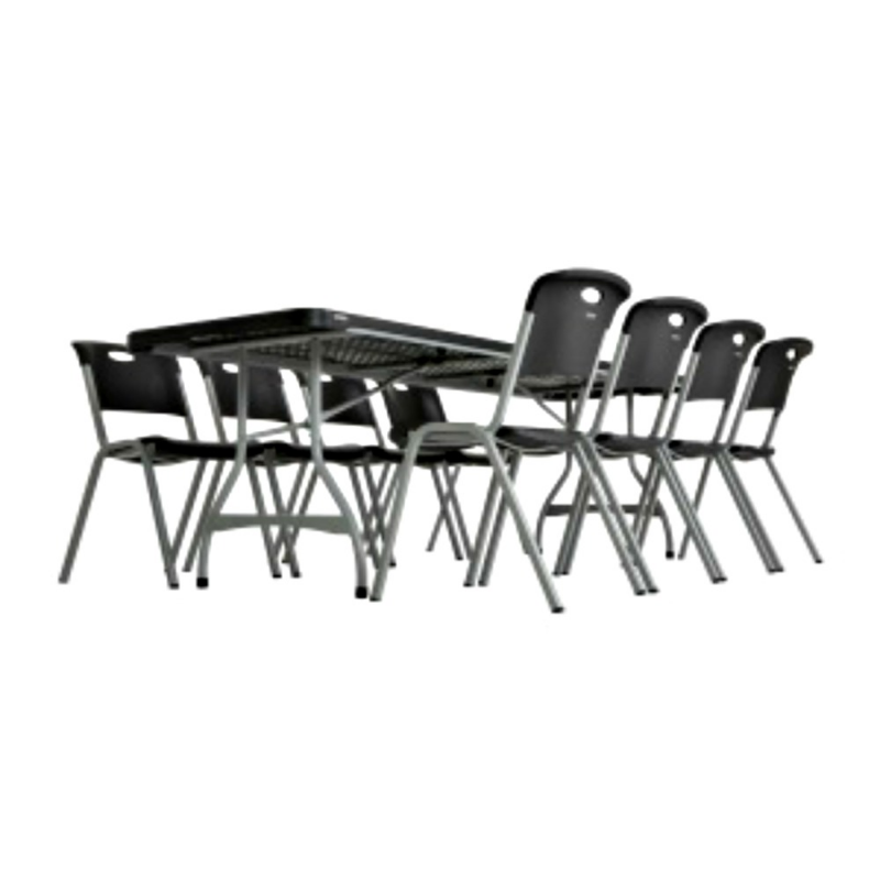 Lifetime 4 Pack 8 Ft Commercial Stacking Folding Table  - Black (model 480462)
