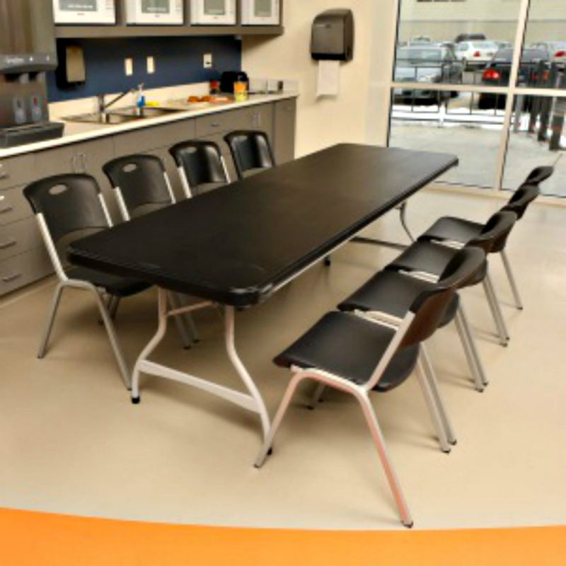 Lifetime 4 Pack 8 Ft Commercial Stacking Folding Table  - Black (model 480462)