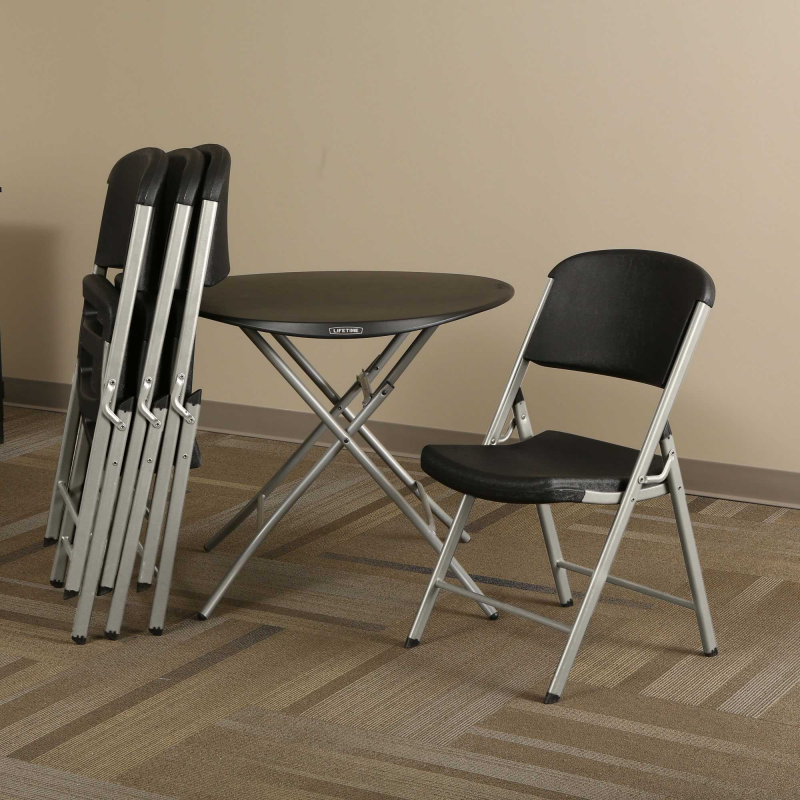 Lifetime Round Personal Table and Chair Combo Black ( 80438)