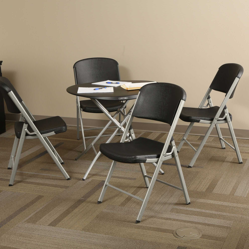 Lifetime Round Personal Table and Chair Combo Black ( 80438)
