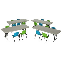 Lifetime Children's Chair and Table Combo - 4 6ft tables, 16 chairs (80520)