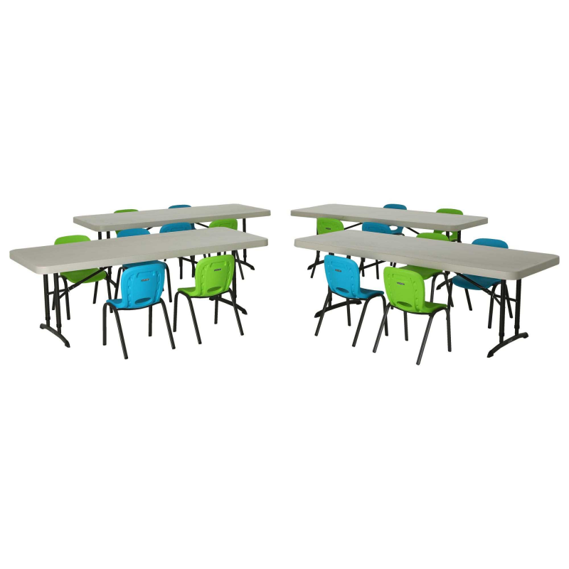 Lifetime Children's Chair and Table Combo - 4 6ft tables, 16 chairs (80520)