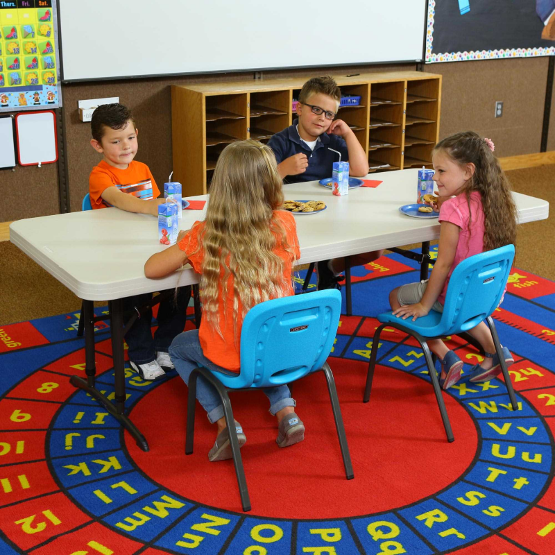 Lifetime Children's Chair and Table Combo - 1 6ft table, 4 blue chairs (80521)