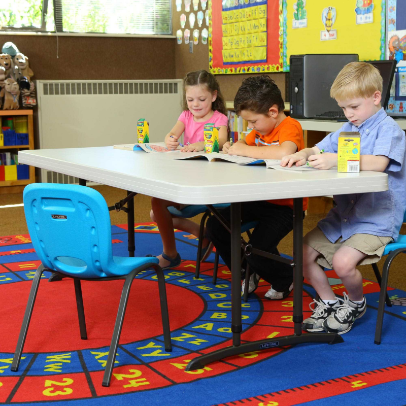 Lifetime Children's Chair and Table Combo - 1 6ft table, 4 blue chairs (80521)