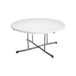 Lifetime Commercial 60 inch Round Fold-In-Half Table - White (80326)
