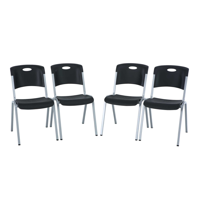 Lifetime 4-pack Contemporary Stacking Chairs - Black (480310)