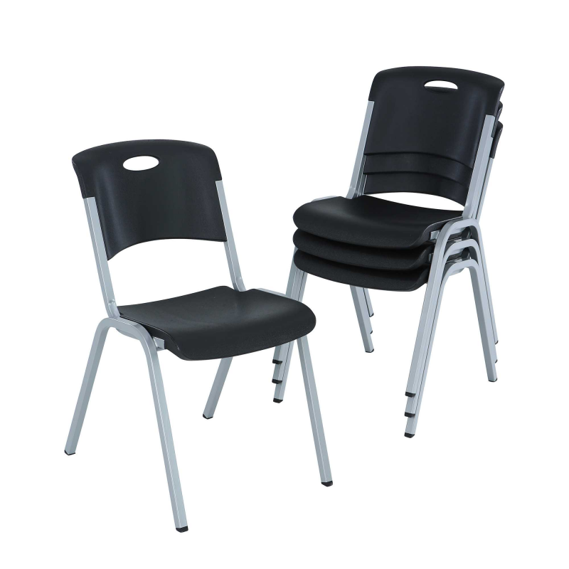 Lifetime 4-pack Contemporary Stacking Chairs - Black (480310)