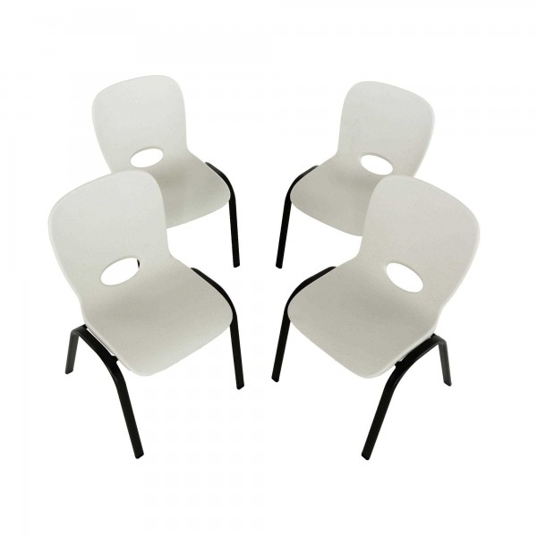 Lifetime 4pack Contemporary Children's Stacking Chairs Almond (80383)
