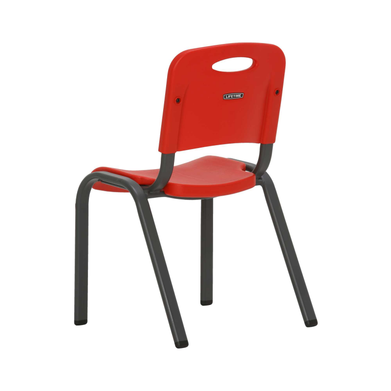 Lifetime 4-Pack Commercial Children's Stacking Chair - Fire Red (80532)