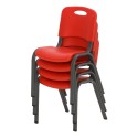 Lifetime 4-Pack Commercial Children's Stacking Chair - Fire Red (80532)