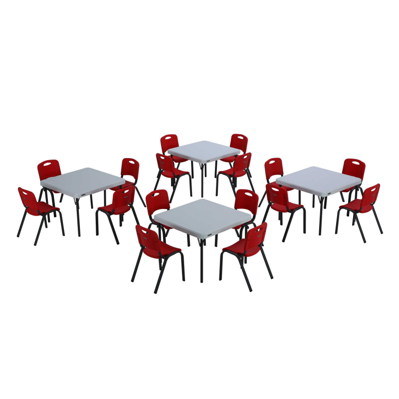 Lifetime 4-pack Stacking Chairs - Blue plus Kid's Table (80553) Lifetime 4-pack Stacking Chairs - Blue plus Kid's Table (80553)
