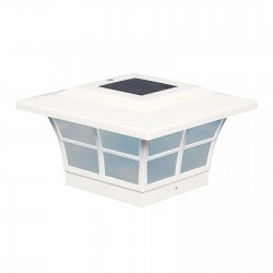Classy Caps 5x5 PVC Prestige Solar Post Cap - White (SLO85)