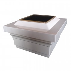 Classy Caps 5x5 PVC Majestic Solar Light Post Cap - White (SLO75W)