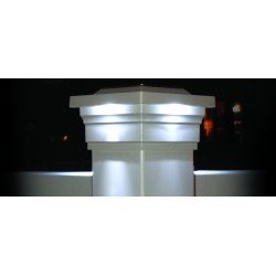 Classy Caps 5x5 PVC Majestic Solar Light Post Cap - White (SLO75W)