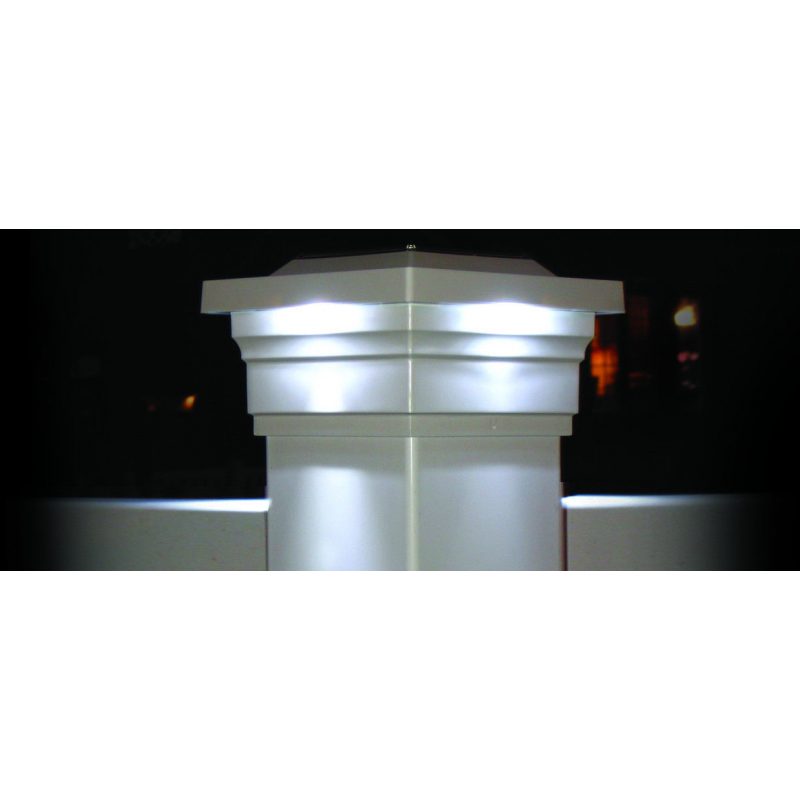 Classy Caps 5x5 PVC Majestic Solar Light Post Cap - White (SLO75W)
