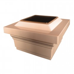 Classy Caps 5x5 PVC Majestic Solar Light Post Cap - Tan (SLO75T)