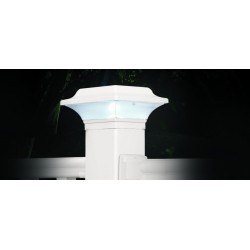 Classy Caps 2.5X2.5 Aluminum Imperial Solar Light Post Cap - White (SL082W)