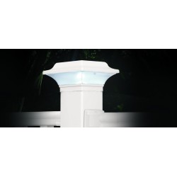 Classy Caps 2.5x2.5 Aluminum Imperial Solar Light Post Cap - White (SLO82W)