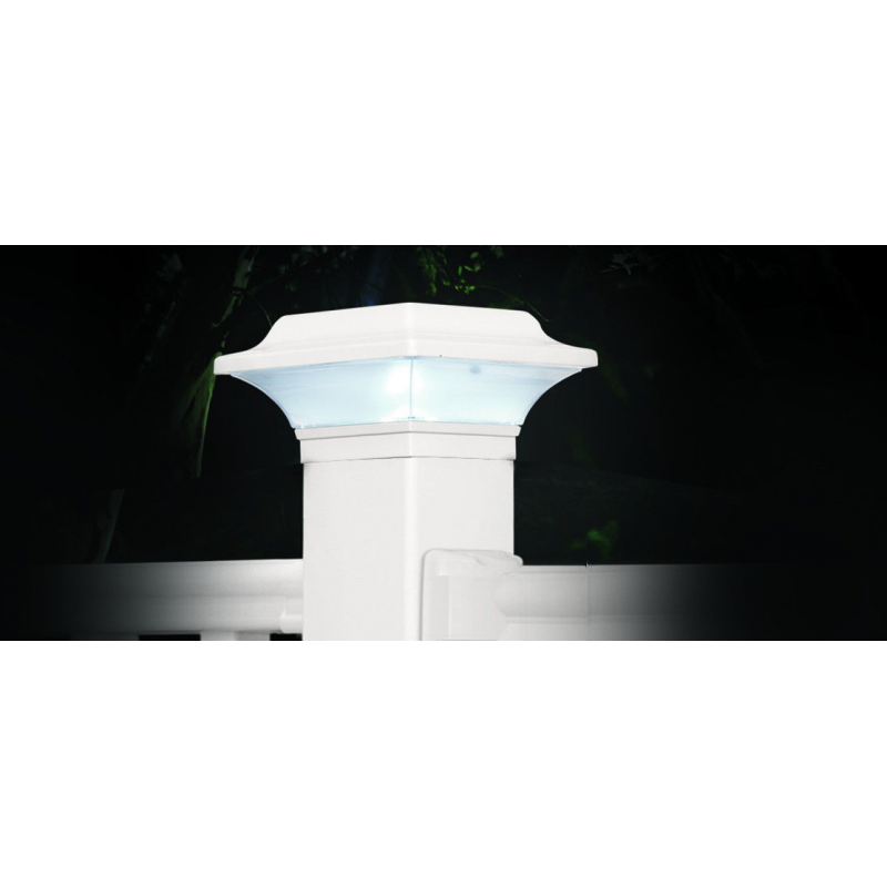 Classy Caps 2.5x2.5 Aluminum Imperial Solar Light Post Cap - White (SLO82W)