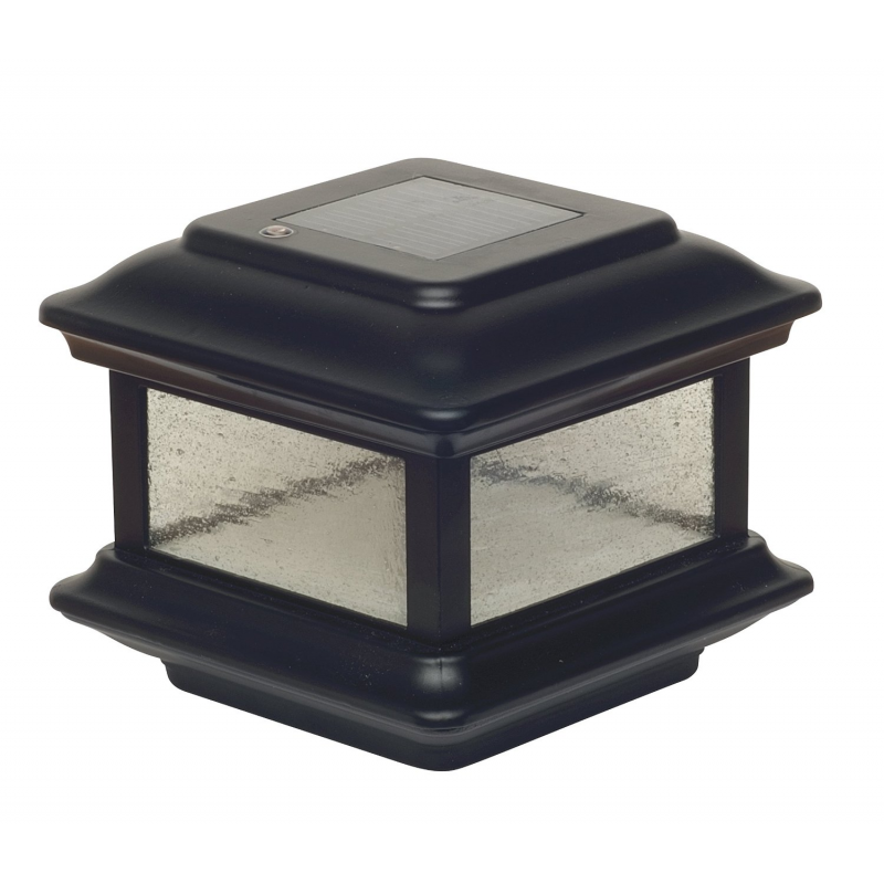 Classy Caps 4x4 Aluminum Colonial Solar Post Cap - Black (SL088)