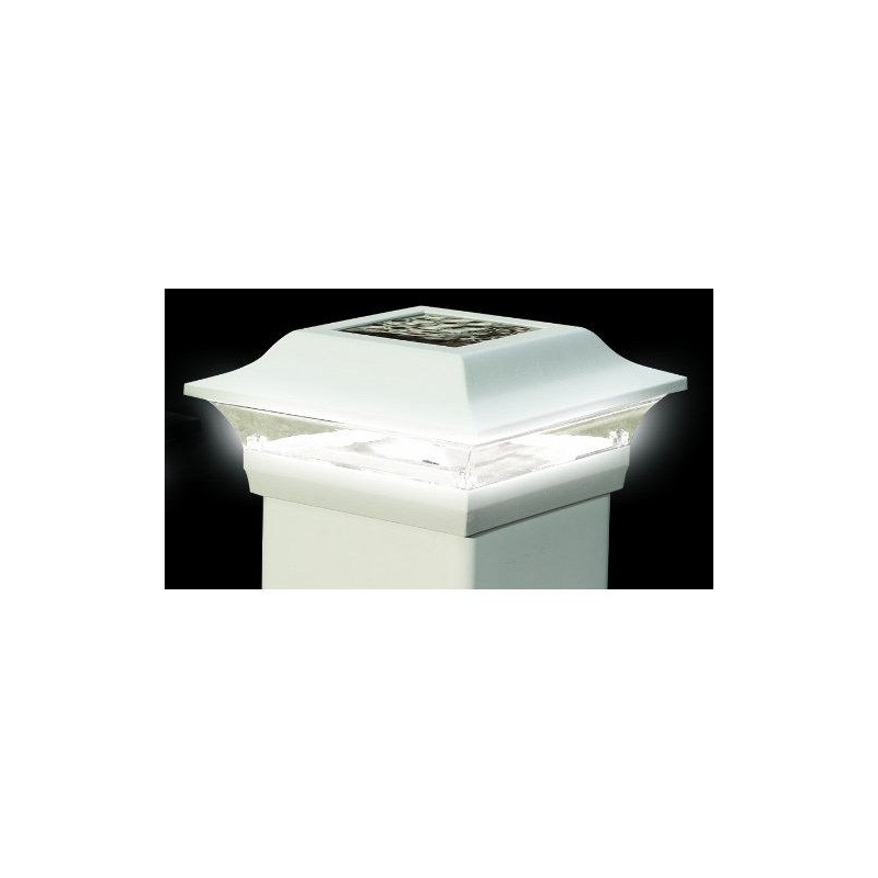 Classy Caps 5 x 5 Aluminum Imperial  Solar Post Cap - White (SL214W)