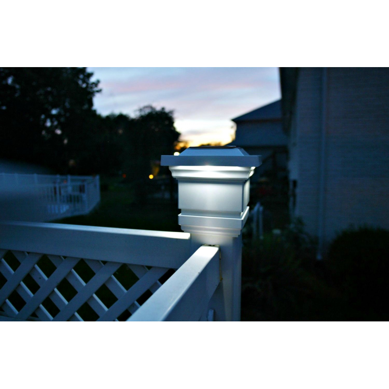 Classy Caps 3.5X3.5 PVC Classy Solar Post Cap - White (SLO73W)