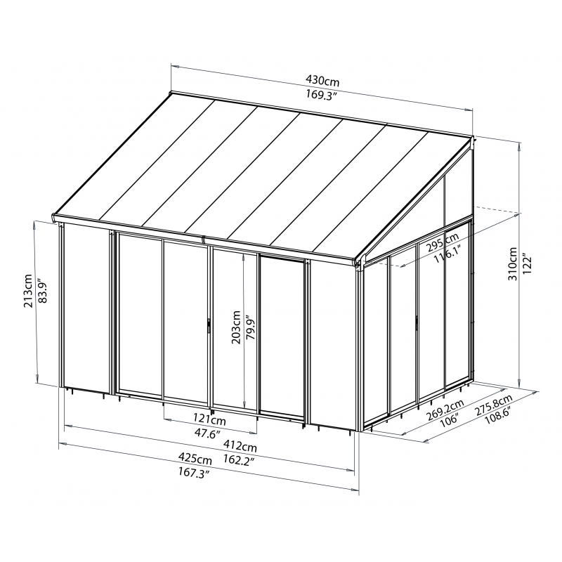 Palram 10x14 San Remo Patio Enclosure - White  (HG9060) 