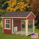 EZ-Fit Wood DOG KENNEL 4' X 7' w/ Windows