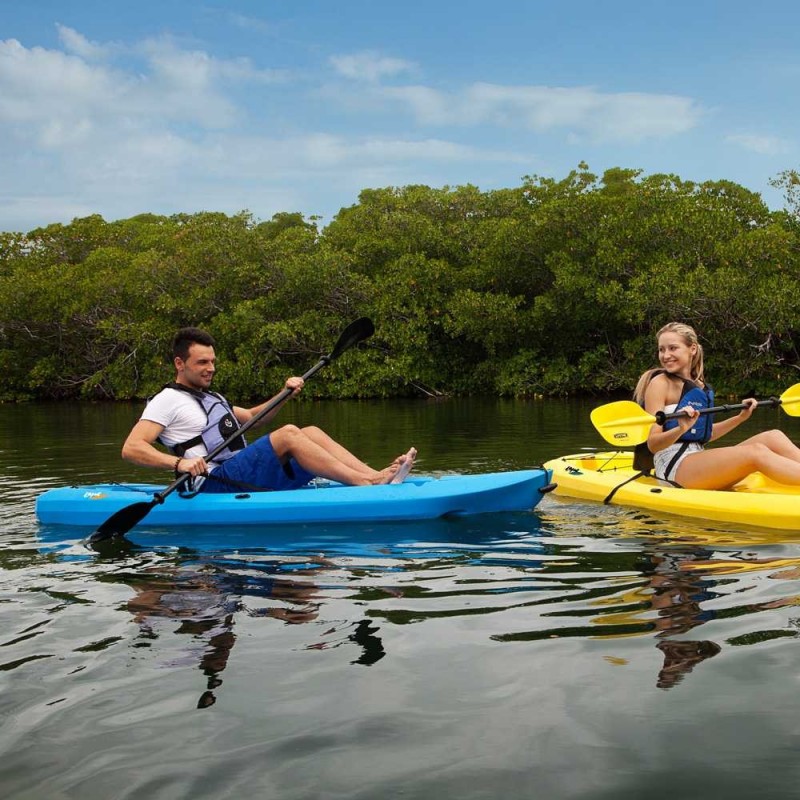 Lifetime 2-Pack 8 ft Lotus Plastic Kayaks w/ Paddles - Blue (90172)