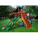 Gorilla Sun Climber Extreme Cedar Wood Swing Set Kit w/ Sunbrella® Canvas Forest Green - Redwood - (01-0041-2)