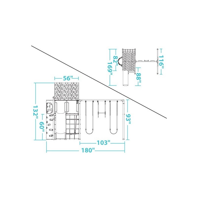 Lifetime Heavy-Duty Metal Playset with Clubhouse (Primary Colors) 90137