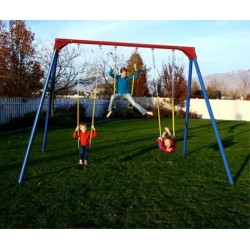 Lifetime Heavy-Duty A-Frame Metal Swing Set (Primary Colors) 90200