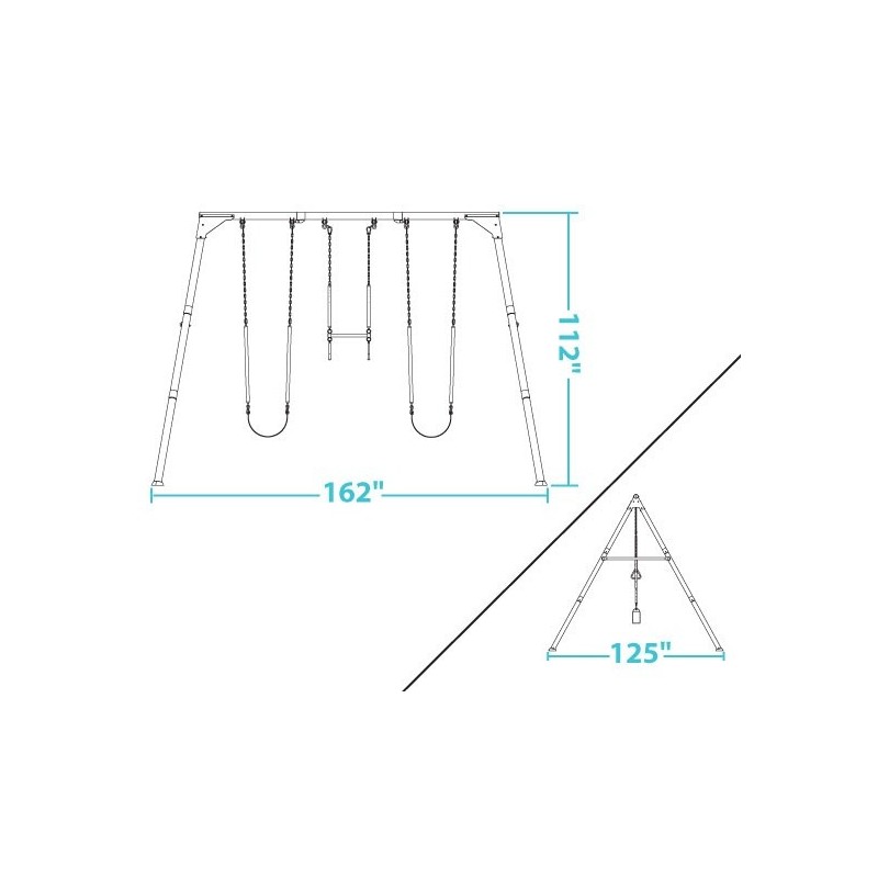 Lifetime Heavy-Duty A-Frame Metal Swing Set (Primary Colors) 90200