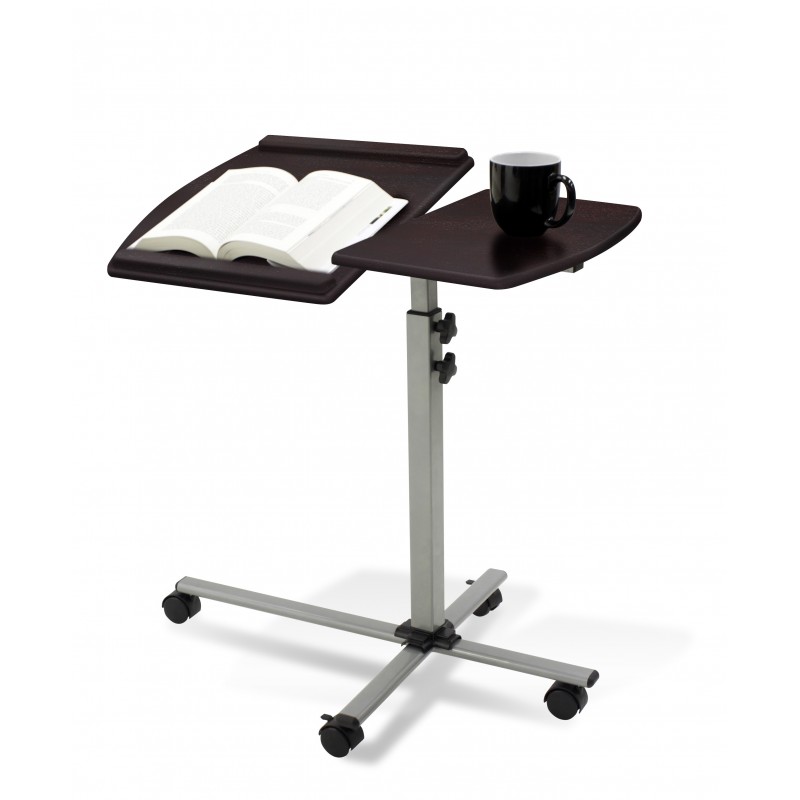 Unique Furniture 202 Height Adjustable Mobile Laptop Desk Espresso Top (202-ESP)
