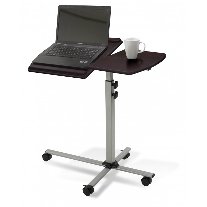 Unique Furniture 202 Height Adjustable Mobile Laptop Desk Espresso Top (202-ESP)
