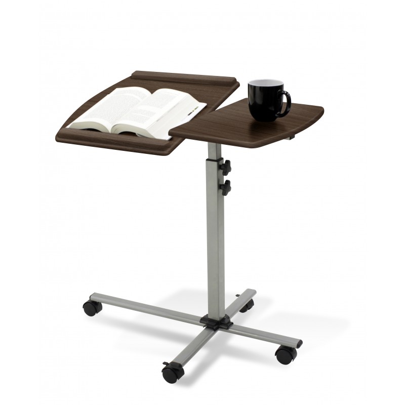 Unique Furniture 202 Height Adjustable Mobile Laptop Desk Walnut Top (202-WAL)