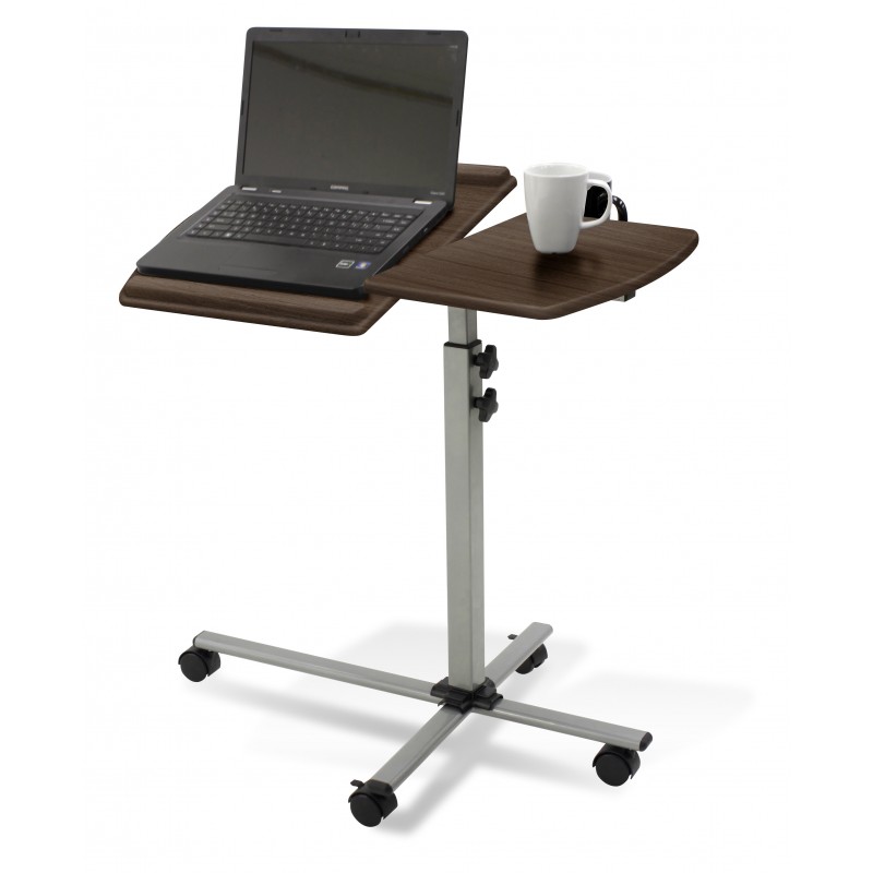 Unique Furniture 202 Height Adjustable Mobile Laptop Desk Walnut Top (202-WAL)