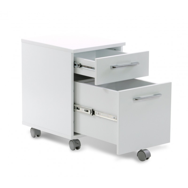 Jesper Office Mobile Pedestal 2 Drawer File Cabinet - White (231-WH)