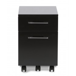 Unique Furniture Mobile Pedestal 2 Drawer File Cabinet - Black (231-BLK)