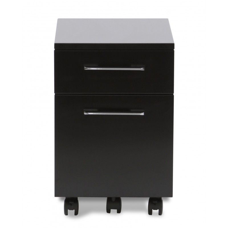 Unique Furniture Mobile Pedestal 2 Drawer File Cabinet - Black (231-BLK)