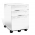 Jesper Office 3 Drawer Mobile File Cabinet - White (211-WH)