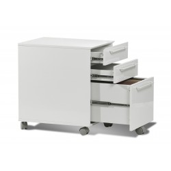 Jesper Office 3 Drawer Mobile File Cabinet - White (211-WH)