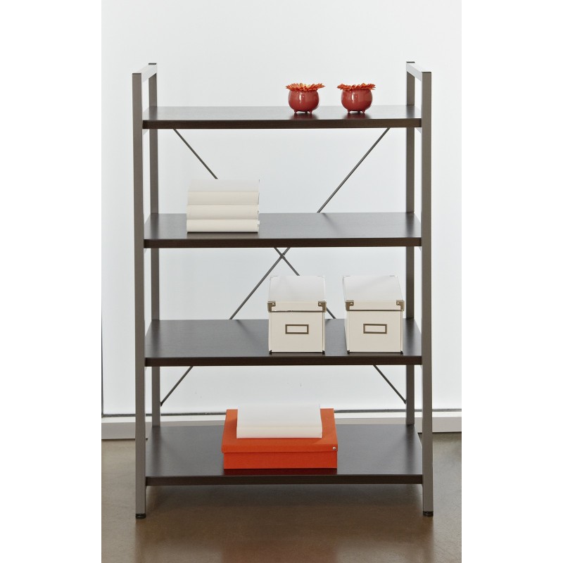 Unique Furniture Metal Frame Bookcase - Espresso (213-ESP)