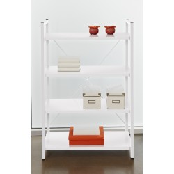 Jesper Office Metal Frame Bookcase - White  (213-WH)